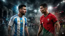 Lionel Messi, Cristiano Ronaldo, Timnas Argentina dan Timnas Portugal. (Foto by Gemini AI)