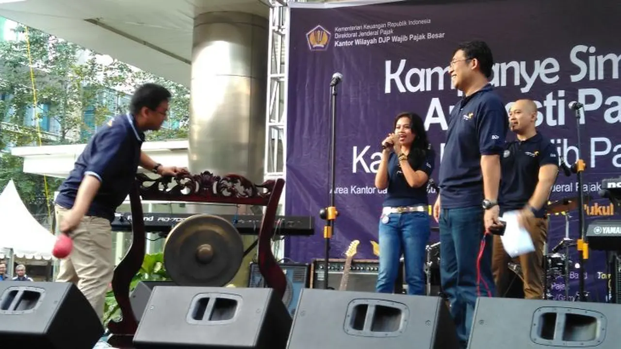 Kampanye Simpatik Amnesti Pajak Kanwil DJP Wajib Pajak Besar di Gedung Sudirman Direktorat Jenderal Pajak Jalan Jenderal Sudirman, Jakarta, Minggu (4/9/2016). 