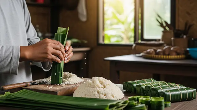Membuat Lontong dari Nasi Matang