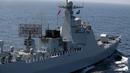 Sebuah kapal perang China mengikuti latihan multinasional AMAN-23 di Laut Arab dekat Karachi, Pakistan, 13 Februari 2023. Kapal perang lebih dari 50 negara termasuk Amerika Serikat, China, Jepang, dan Indonesia berpartisipasi dalam latihan multinasional lima hari yang diselenggarakan oleh Angkatan Laut Pakistan di Laut Arab untuk meningkatkan kerja sama dalam menjaga keamanan laut dari perompak, teroris, dan penyelundup. (AP Photo/Fareed Khan)
