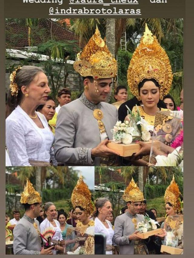 6 Potret Pernikahan Laura Theux Dan Indra Brotolaras Kental Adat Bali