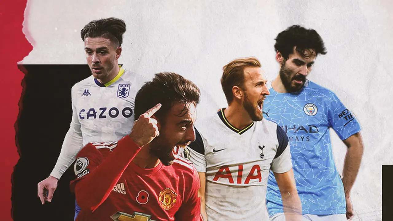 Ilkay Gundogan, Harry Kane, Bruno Fernandes dan Jack Grealish