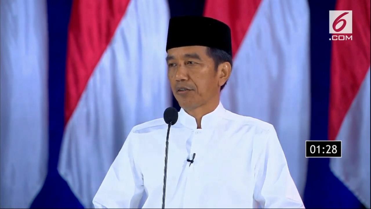 Calon Presiden nomor urut 01 Jokowi dalam Debat Kelima Pilpres 2019. (Liputan6.com)