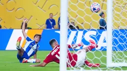 Gol-gol dalam pertandingan ini dicetak oleh Rodrigo Mora, William Gomes, dan Samu untuk FC Porto. (AP Photo/Frank Franklin II)