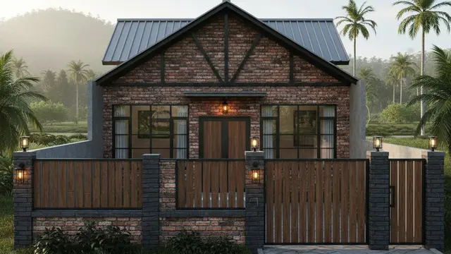 7 Model Rumah Sederhana Tapi Mewah dengan Pagar Bata Ekspos 2025 yang Cocok untuk Tinggal di Desa