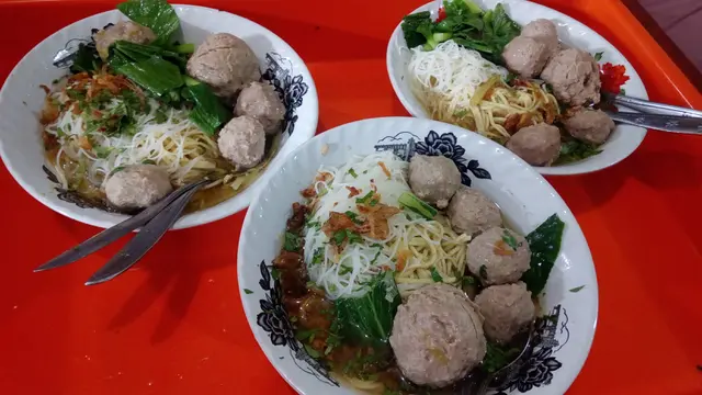 Salah satu hidangan mie bakso Hampor Haji Mamad yang cukup digemari masyarakat Garut