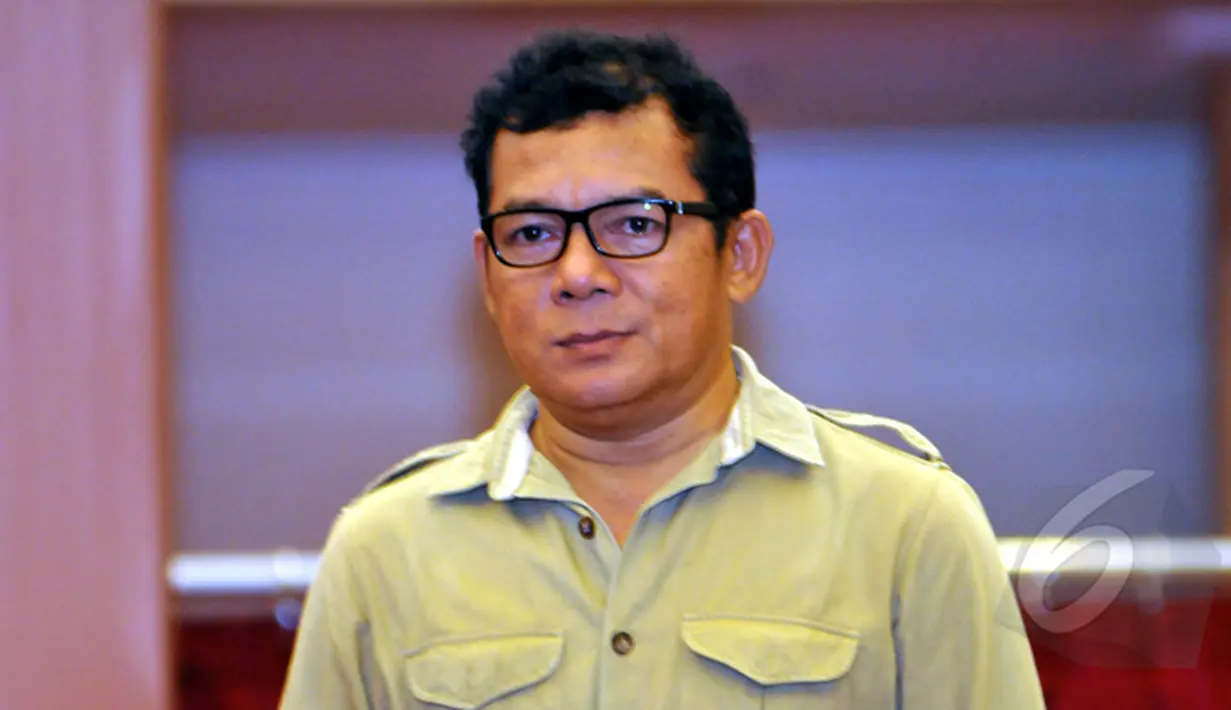 Mathias Muchus menjadi Tan Malaka dalam film Jenderal Soedirman garapan sutradara Viva Westi, Balai Sudirman, Tebet, Jakarta, Selasa (20/1/2015). (Liputan6.com/Panji Diksana)