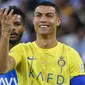 Momen pemain Al Nassr Cristiano Ronaldo di pertandingan kontra Al Hilal pada lanjutan Liga Arab Saudi 2023/2024 hari Selasa (02/12/2023) dini hari WIB. (Fayez NURELDINE / AFP)