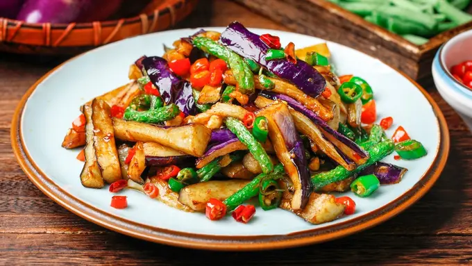 tumis terong kacang panjang