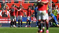 Selebrasi pemain Manchester United saat melawan Everton di Liga Inggris (AFP)