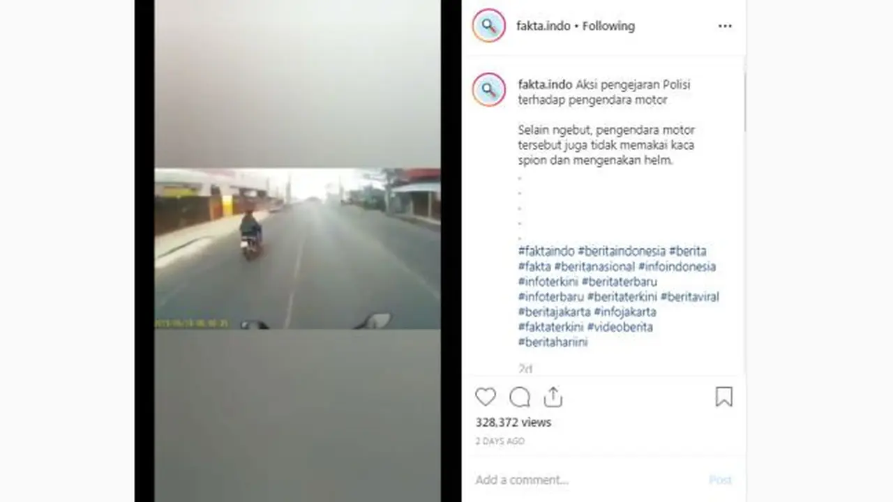 Polisi Kejar Pelanggar yang Tak Pakai Helm