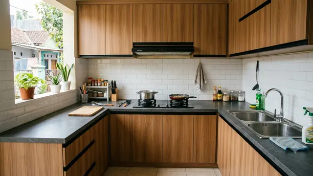 Material Kitchen Set yang Mudah Dibersihkan, Tak Capek saat Bersih-Bersih Setelah Masak Model High Pressure Laminate