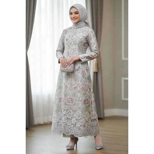 Model Gamis Brokat Busui