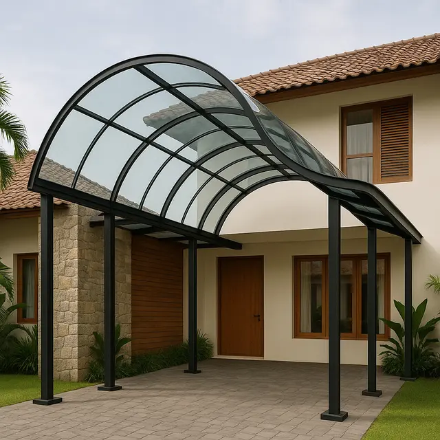 Rumah Tropis Modern dengan Kanopi Kaca (Foto: ChatGPT)