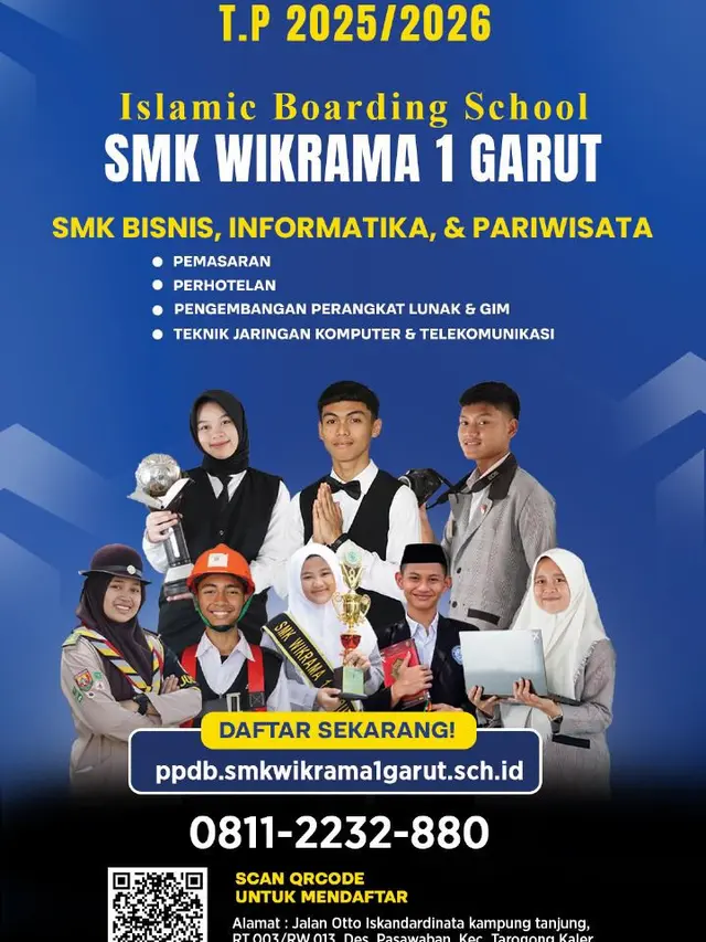 SMK Wikrama 1 Garut menerima pendaftaran siswa baru, nikmati potongan biaya hingga Rp 6 juta khusus untuk pendaftar gelombang pertama hingga 31 Desember 2024 ini. (Liputan6.com/Jayadi Supriadin)