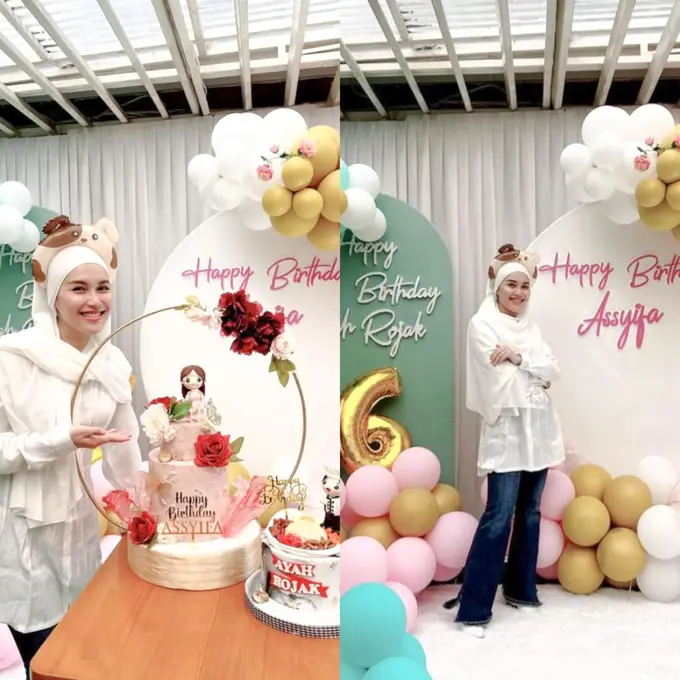 7 Pesona Cantik Ayu Ting Ting Pakai Hijab di Perayaan Ulang Tahun Adiknya, Tuai Pujian