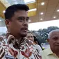 Bakal calon gubernur Sumatera Utara, Bobby Nasution, menyambangi Kantor DPP Partai Golkar, Jakarta, Kamis sore (18/7/2024). (Merdeka.com/Alma Fikhasari)