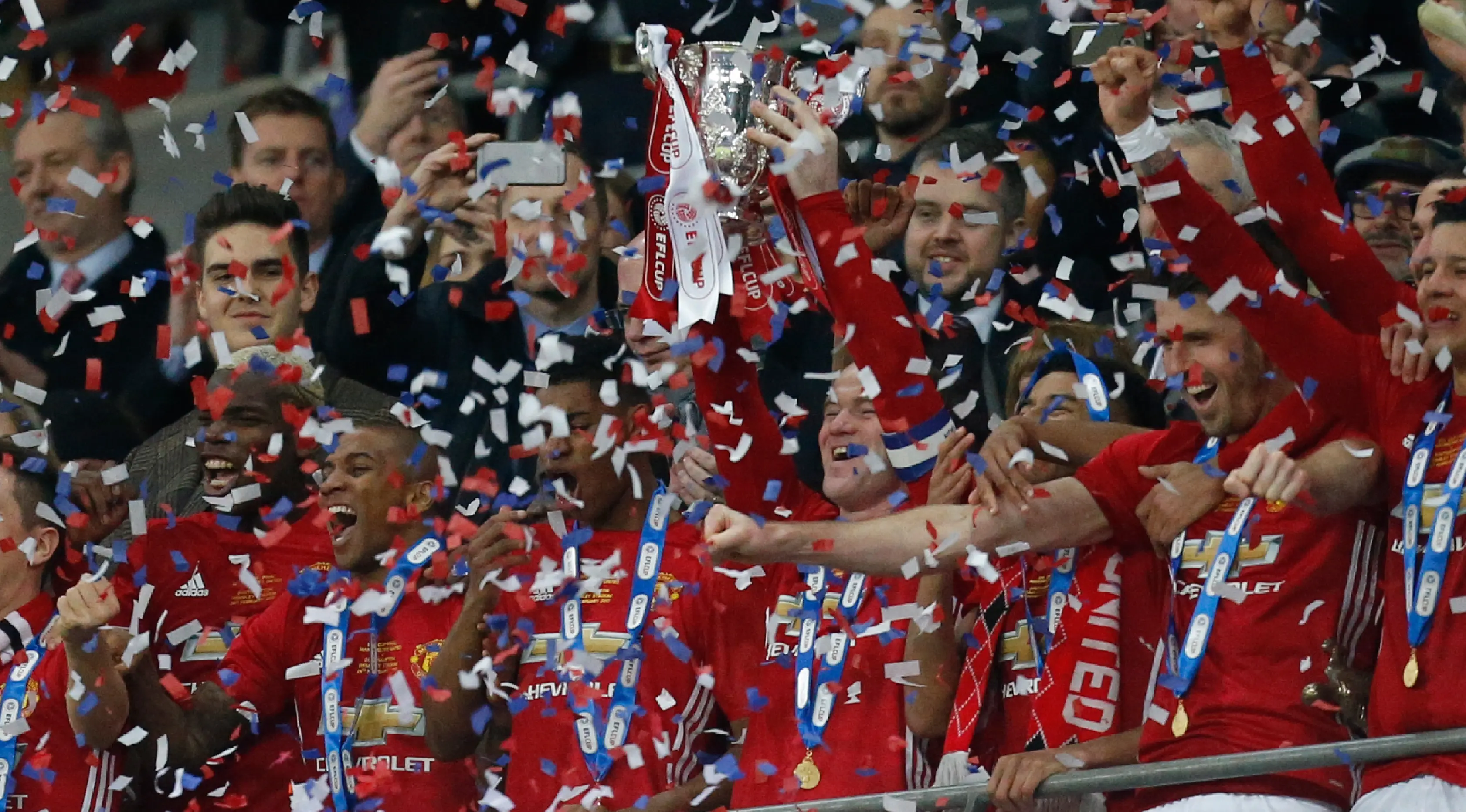 Manchester United juara Piala Liga Inggris 2016. (AFP/Ian Kington)