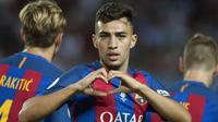 3. Munir El Hadidi, Tottenham berusaha untuk mendatangkan penyerang Barcelona ini ke London. Menurut Daily Mail, Barca akan memasukan klausul pembelian kembali dalam surat perjanjian transfer pemain binaan La Masia itu. (AFP/Jorge Guerrero) 