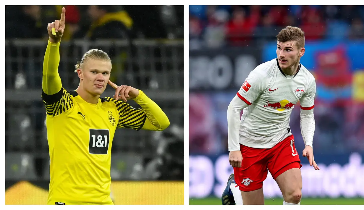 Liga Jerman terkenal sebagai liga pemasok para pemain muda potensial yang akhirnya bermain di Liga Inggris. Ketajaman para pemain muda U-23 dalam mencetak gol di Liga Jerman dibuktikan oleh 5 pemain berikut yang sebagian besar akhirnya berlabuh di Liga Inggris. (Kolase AFP)