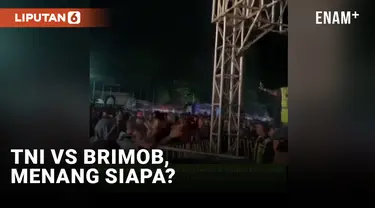 TNI vs Brimob di Kanjuruhan Malang