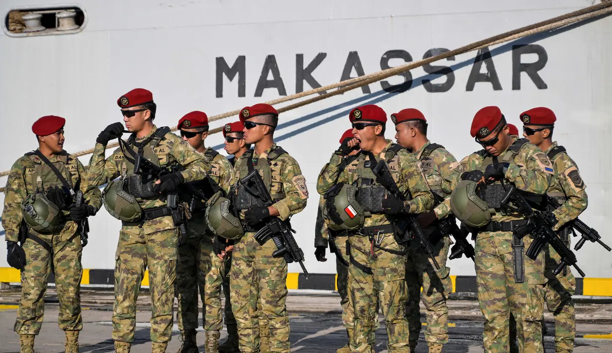 Untuk diketahui, latihan SGS tahun 2025 ini digelar di beberapa lokasi strategis di Indonesia, seperti di Jakarta, Bogor, termasuk Baturaja Sumatera Selatan, dan Dabo Singkep Kepulauan Riau. (BAY ISMOYO/AFP)