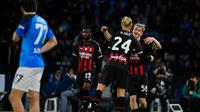 Selebrasi pemain AC Milan ketika melawan Napoli di Liga Italia (AFP)