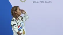 Atlet para renang Indonesia, Mutiara Cantik Harsanto, meraih medali emas ASEAN Para Games 2026 dari nomor 100m gaya dada putri SB9, di Aquatic Center 80th Anniversary Stadium, Nakhon Ratchasima, Thailand, Rabu (21/1/2026). (NPC Indonesia)