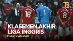 Berita motion grafis klasemen akhir Liga Inggris (Premier League) 2022/2023.