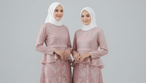 Model Gamis Brokat Couple Ibu dan Anak Terbaru 2025/ Ilustrasi AI