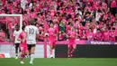Laga pekan ke-18 J1 League 2024 akan menyajikan pertandingan antara Cerezo Osaka melawan Urawa Red Diamonds pada Sabtu (15/6/2024) pukul 17.00 WIB. Duel tersebut nantinya berlangsung di Yodoko Sakura Stadium, Osaka, Jepang. Pertandingan itu juga akan menjadi ajang adu tajam dua penyerang mereka. (Dok. J1 League)