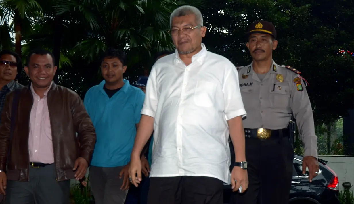 MS Kaban dipanggil terkait kasus korupsi Pengadaan Sistem Komunikasi Radio Terpadu (SKRT) untuk saksi Anggoro  di gedung KPK, Jakarta, Kamis (27/2/2014) (Liputan6.com/JohanTallo).