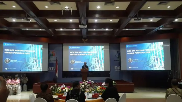 Kick Off Sensus Penduduk (SP) Tahun 2020 di kantor BPS, Jakarta, Rabu (14/2/2018). (Baw/Liputan6.com)