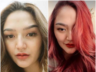 Siti Badriah kini berani tampil beda dengan rambut merah. (Foto: Instagram/ sitibadriahh)