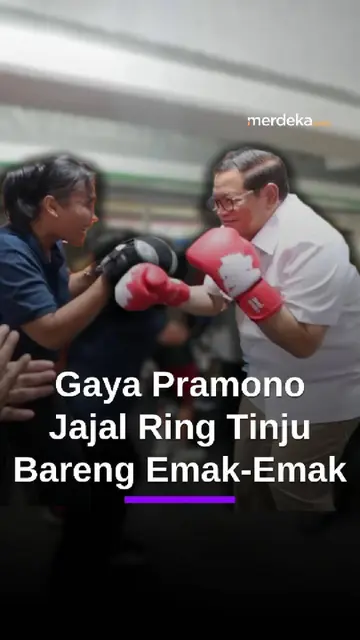 Gaya Pramono Anung Jajal Ring Tinju Kolong Fly Over Pasar Rebo Bareng Emak-emak