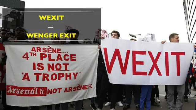 Berita video banner Wexit menghiasai protes suporter agar Arsene Wenger tak lagi menangani Arsenal. Protes hadir sebelum laga kontra Lincoln