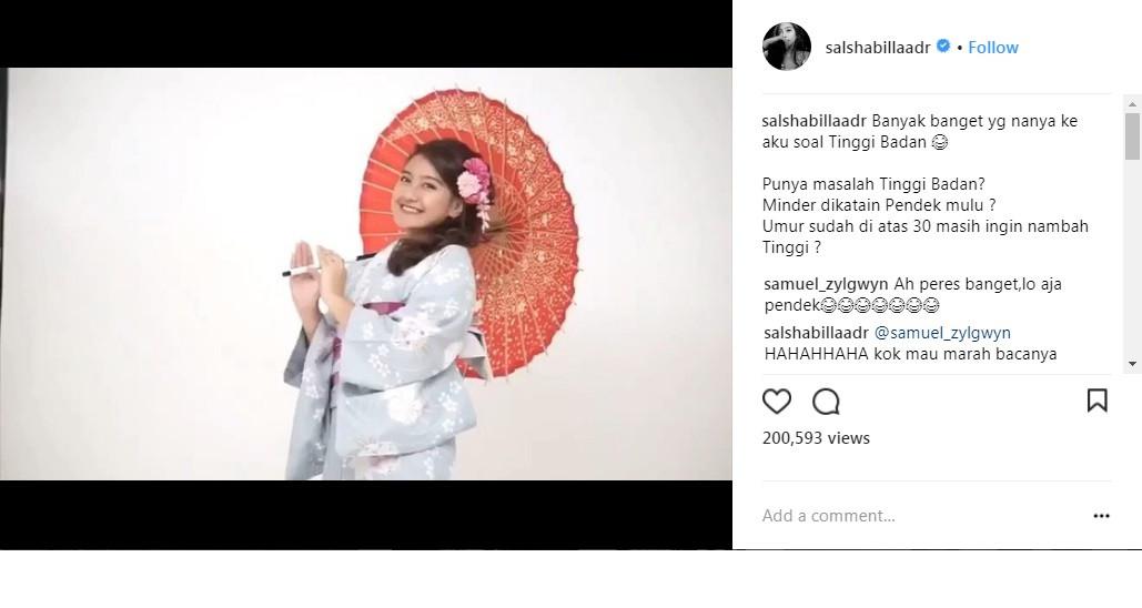 Salshabilla Adriani dibully Samuel Zylgwyn (Foto: Instagram)