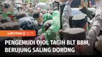 Aksi saling dorong mewarnai unjuk rasa ratusan pengemudi ojek online di Cirebon. Pengunjuk rasa mempertanyakan pencairan bantuan langsung tunai bbm, yang hingga kini belum mereka terima.