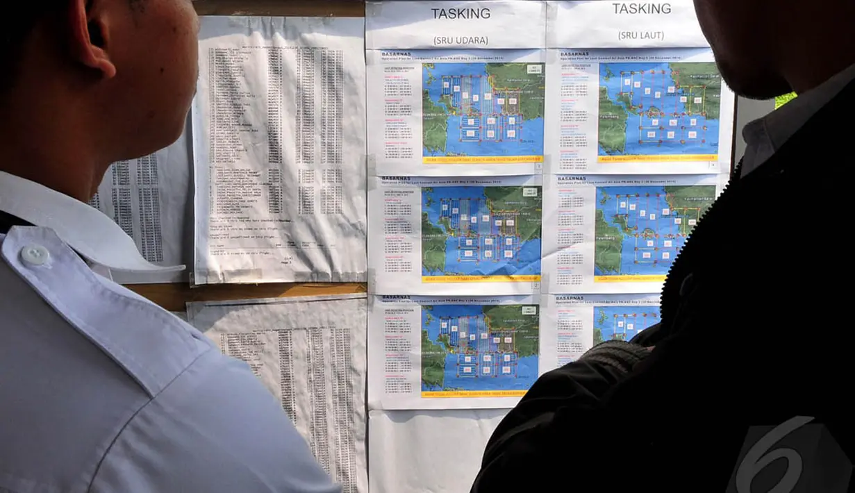 Menurut data dari Basarnas, pada hari ketiga, Selasa (30/12/2014), wilayah pencarian pesawat AirAsia QZ8501 diperluas menjadi 13 area pencarian, Jatim.(Liputan6.com/Johan Tallo)