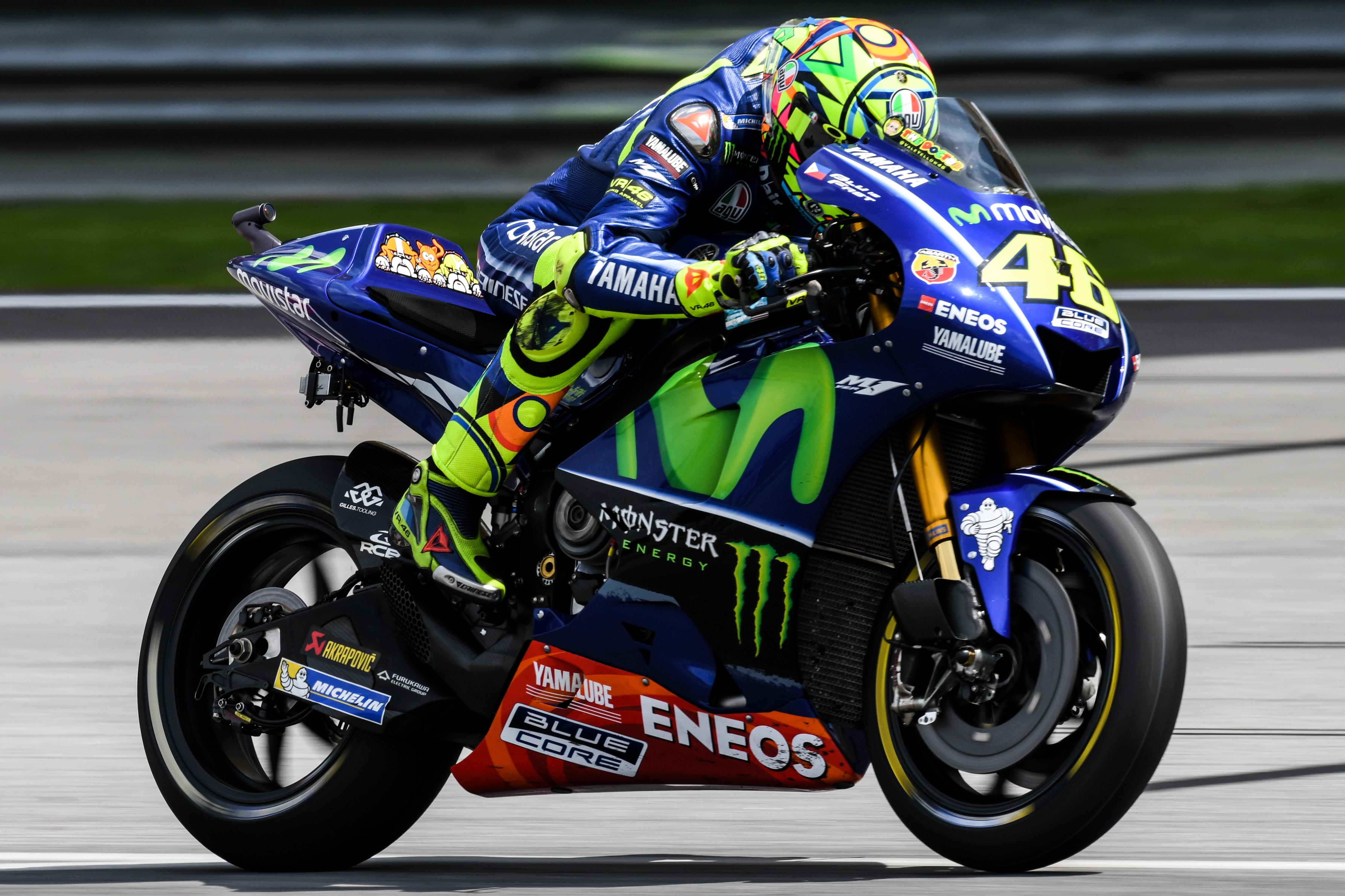 Pembalap Movistar Yamaha, Valentino Rossi (MOHD RASFAN / AFP)