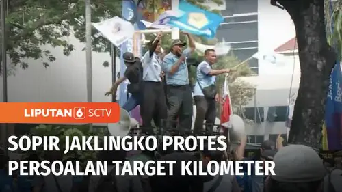 VIDEO: Protes Target Kerja, Ribuan Sopir Jaklingko Datangi Kantor Gubernur Jakarta