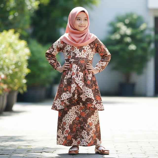 Model Gamis Batik Anak Perempuan Lengan Panjang