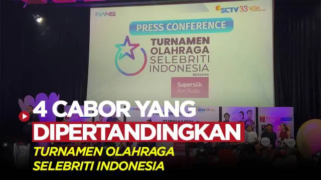 Berita Video, konferensi pers Turnamen Olahraga Selebriti Indonesia pada Selasa (4/7/2023)
