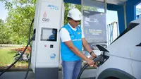 PT PLN (Persero) Unit Induk Distribusi (UID) Jawa Timur menambah 23 unit electric vehicle (EV) charger pada 17 titik Stasiun Pengisian Kendaraan Listrik Umum (SPKLU) di sepanjang tol Ngawi &ndash; Situbondo. (Foto: PLN)