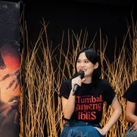 Sheryl Sheinafia di konferensi pers film Tumbal Kanjeng Iblis [Foto/Istimewa]