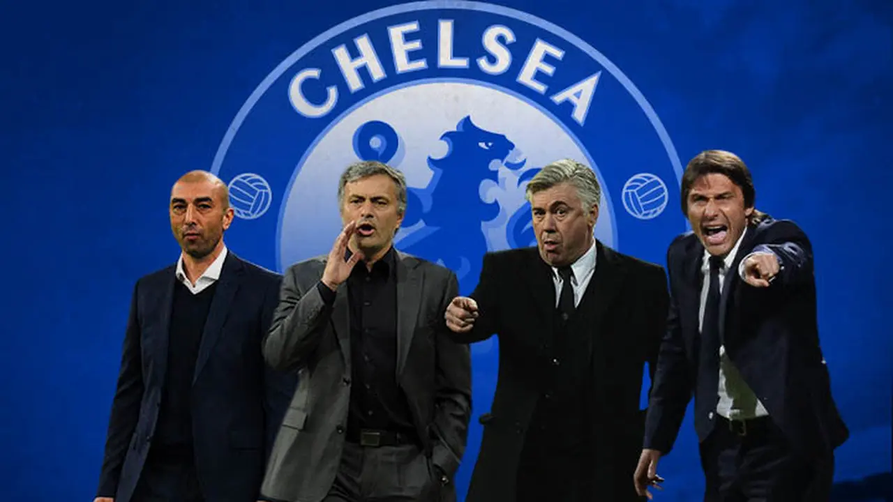 Chelsea - Deretan Manajer Chelsea: Roberto Di Matteo, Jose Mourinho, Carlo Ancelotti, Antonio Conte