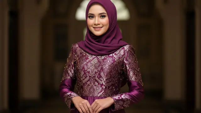 Dress Kombinasi Brokat dan Satin