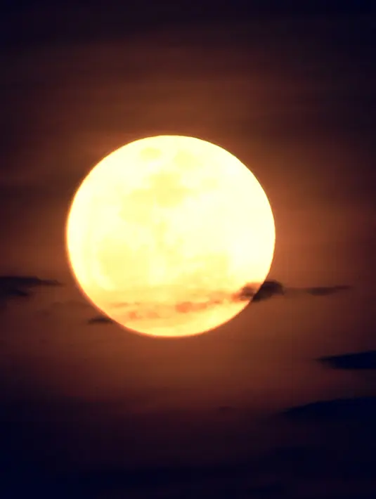 Keindahan supermoon yang terlihat di atas Pantai Sanur, Bali, Senin (14/11). Fenomena ini terjadi saat bulan mencapai titik terdekat dengan bumi dan merupakan fenomena supermoon terbesar dalam 68 tahun terakhir. (SONNY TUMBELAKA/AFP)