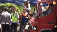 [VIDEO] Tabrakan Beruntun di Pekalongan, Sopir Truk Tergencet