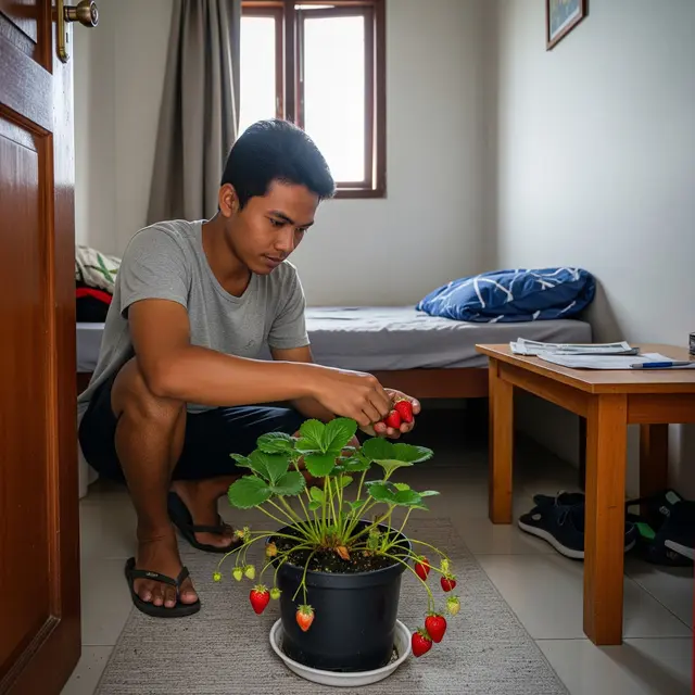 Persediaan Makanan Sehat dan Gratis dari Tabulampot di Kontrakan